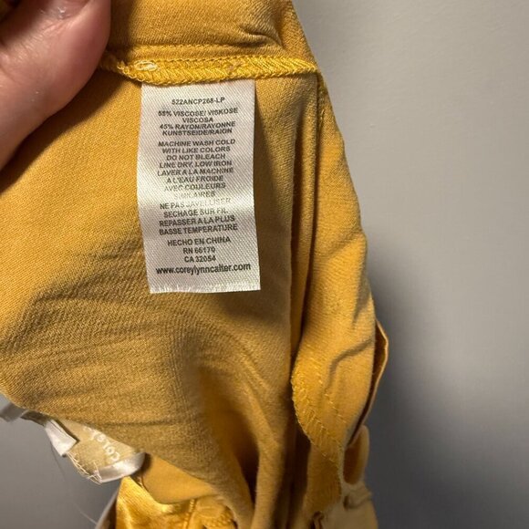NWT ANTHROPOLOGIE COREY LYNN CALTER PETRA SATIN WIDE LEG TROUSER PANTS YELLOW L - Picture 9 of 9